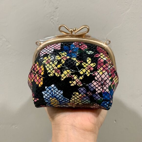 Handmade Genuine Embossed Leather Floral Print Top Handle bag & Small Purse Set - Picture 10 of 16